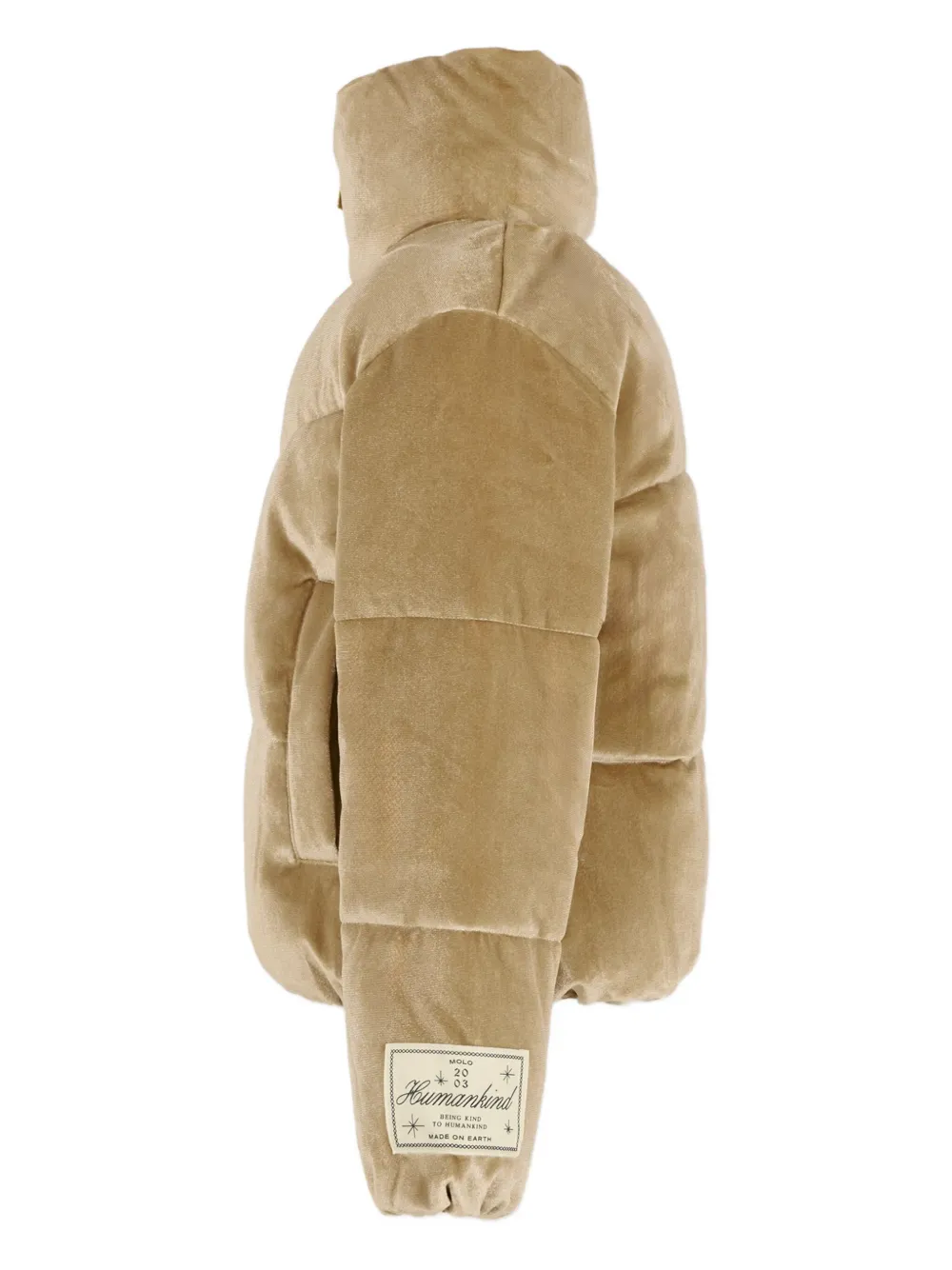 Molo Fluweel gewatteerd donsjack Beige