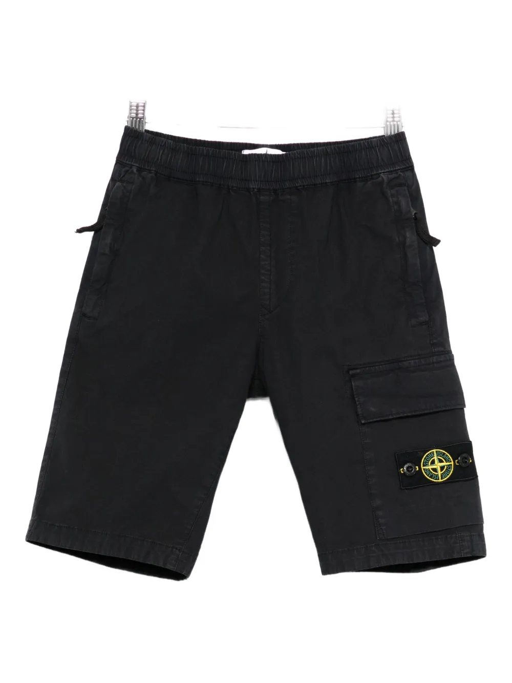 Stone Island Compass-badge Cargo Shorts In Black