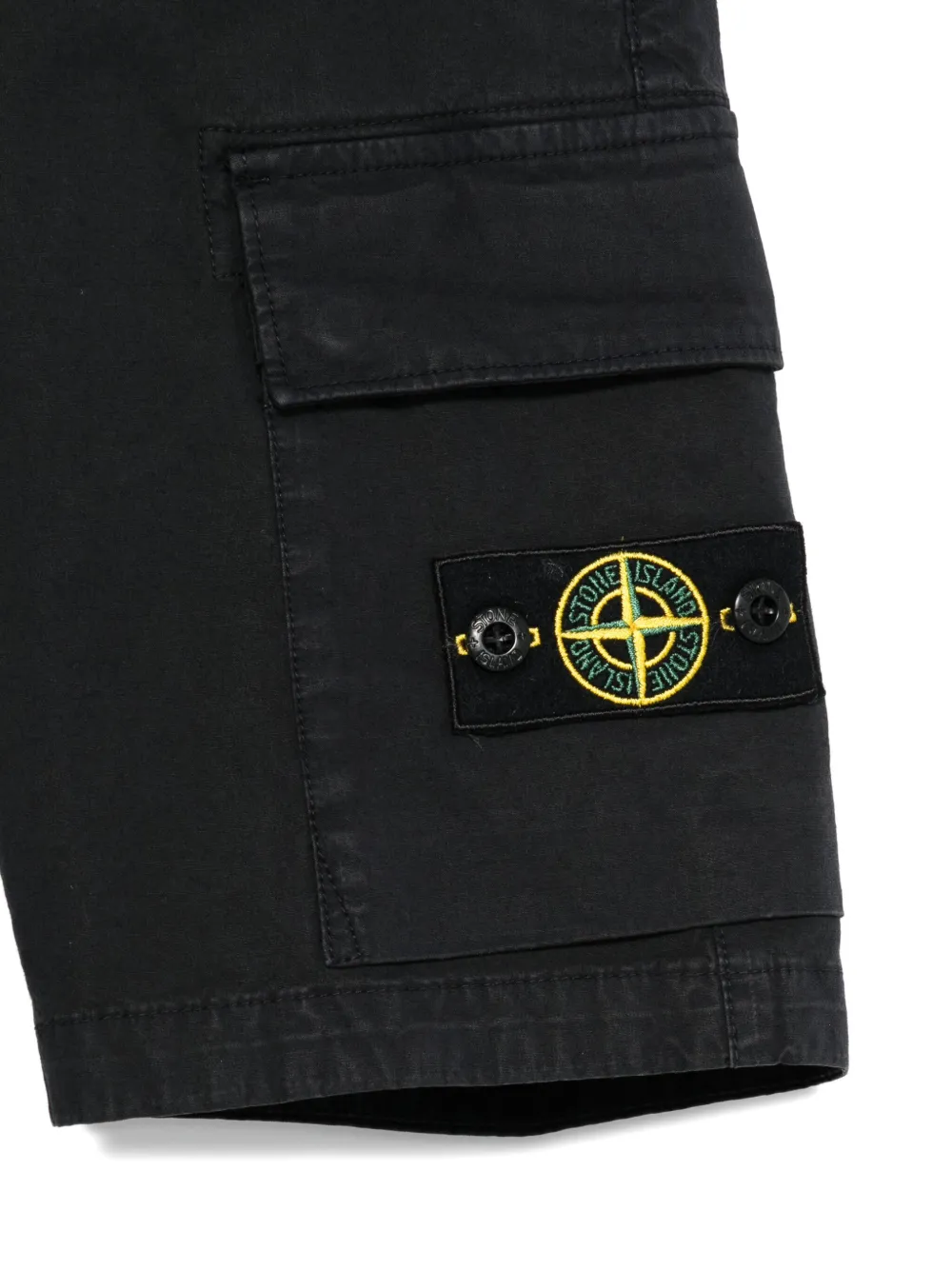 Stone Island Compass-badge Cargo Shorts In Black