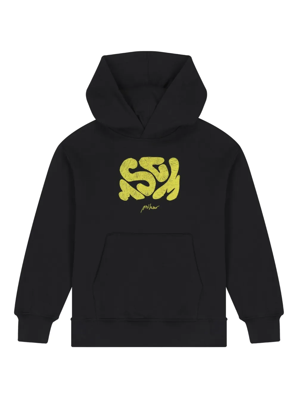 Msgm Logo-print Hooded Top In Black