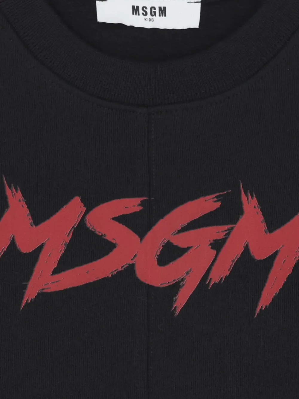 Msgm Black Sweatshirt For Kids With White Logo In Black