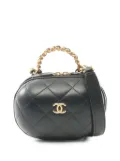 CHANEL Pre-Owned 2021 Quilted Lambskin CC Bubble Vanity Case With Chain satchel - Black