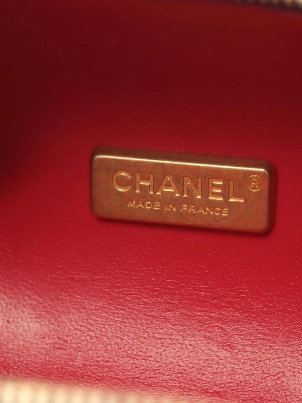 Pre-owned Chanel 2021 Quilted Lambskin Cc Bubble Vanity Case With Chain Satchel In Black