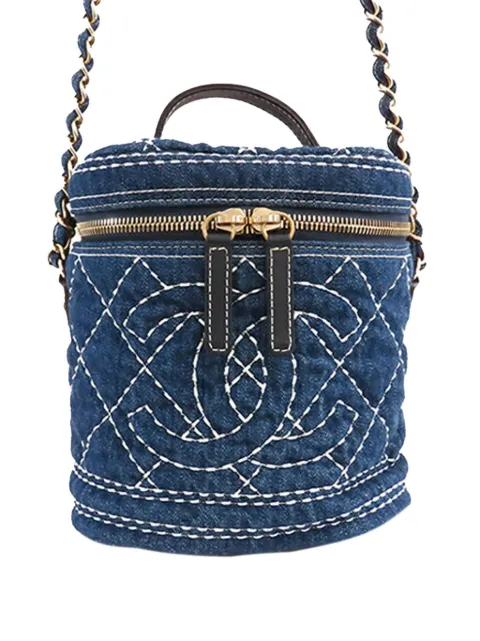 CHANEL Pre-Owned 2019 CC Quilted Denim Vanity Bag satchel
