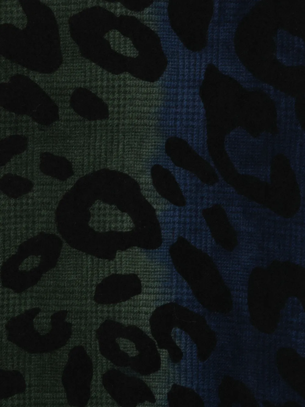 Faliero Sarti Chal Ax Leopard-print Frayed-edge Scarf In Blue