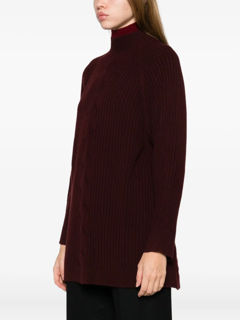 Max Mara Cable-knit Sweater In Red