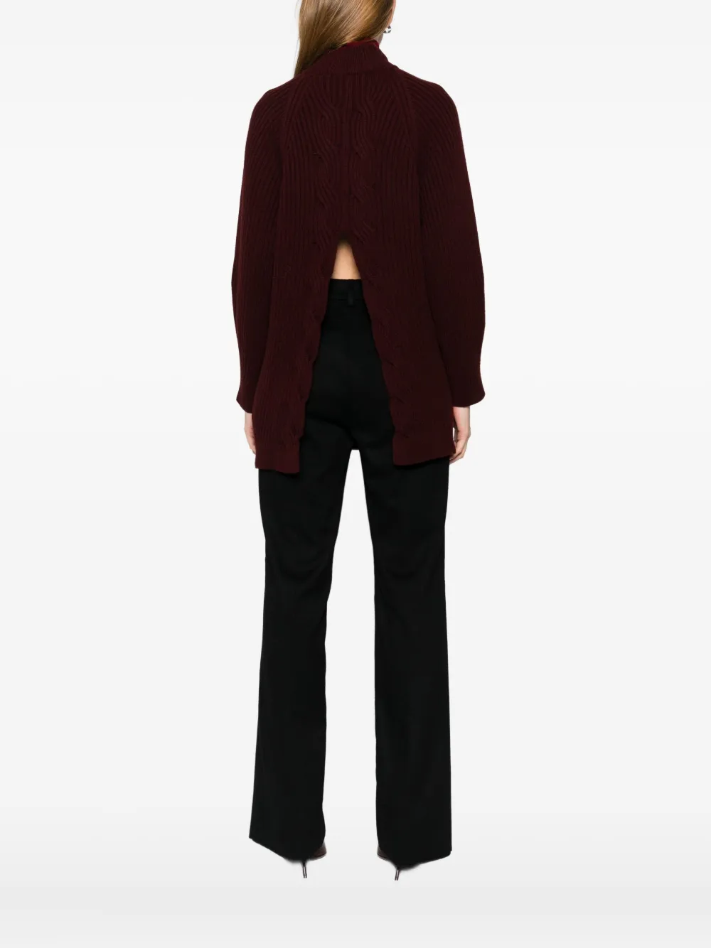 Max Mara Cable-knit Sweater In Red