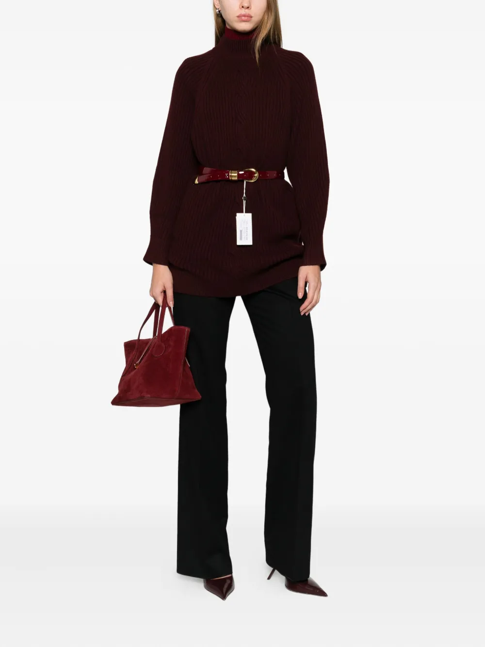 Max Mara Cable-knit Sweater In Red