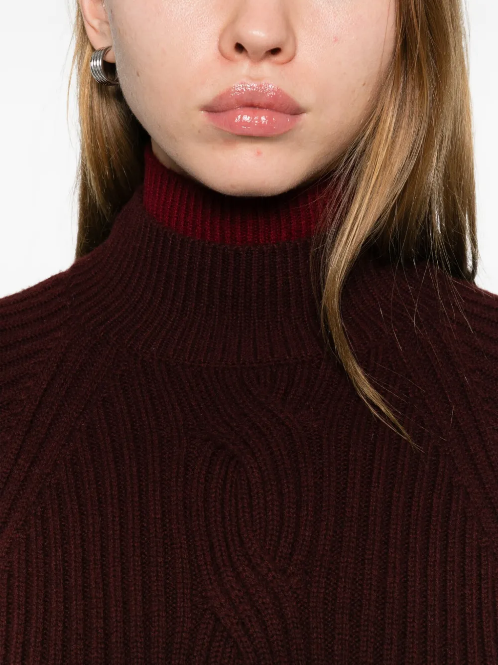 Max Mara Cable-knit Sweater In Red