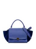 Céline Pre-Owned 2014 Small Drummed Calfskin and Suede Trapeze satchel - Blue