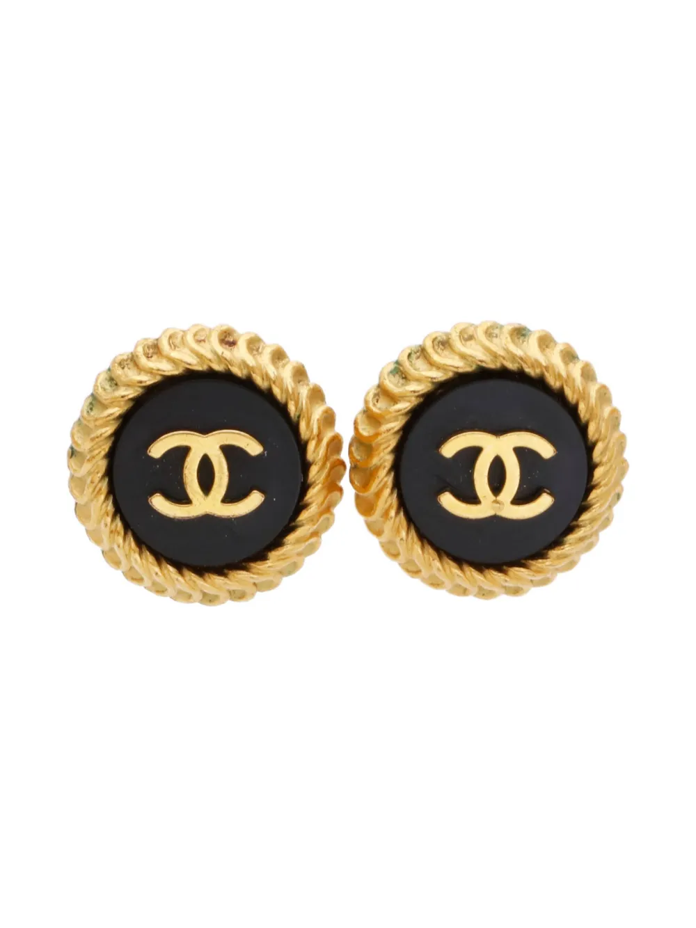 CHANEL Pre-Owned 1995 CC Mark clip-on earrings | Gold | Image 1