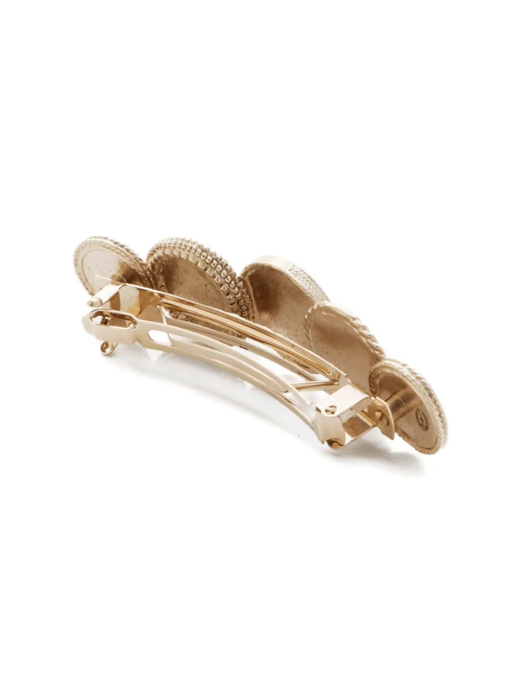 Pre-owned Chanel 2014 Cc Mark Coin Hair Clip In Gold