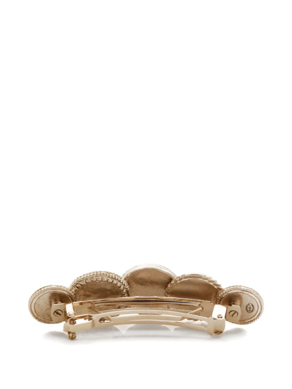 Pre-owned Chanel 2014 Cc Mark Coin Hair Clip In Gold