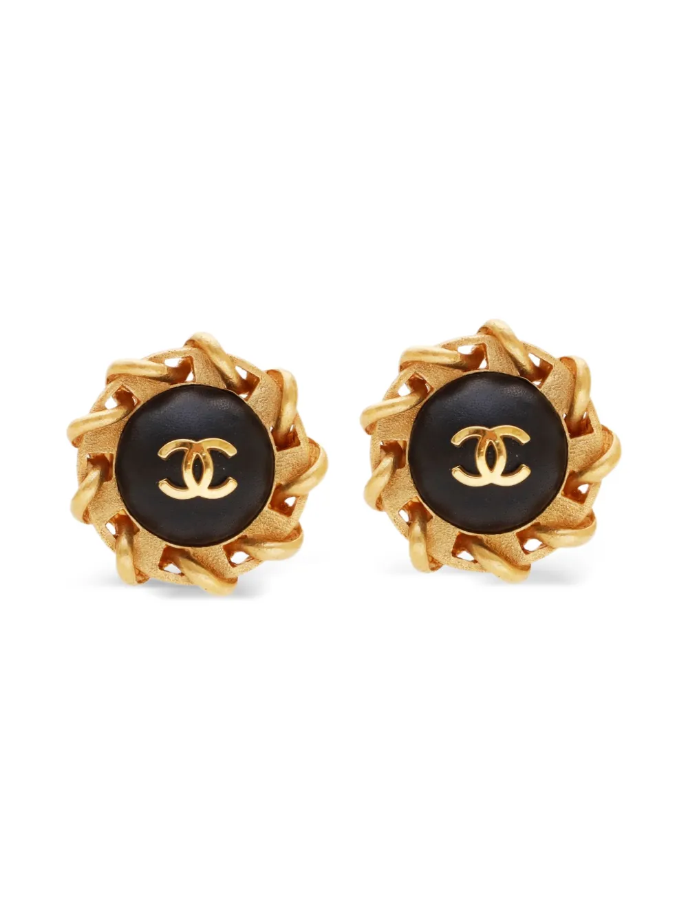 CHANEL Pre-Owned 1994 CC Mark clip-on earrings | Gold | Image 1