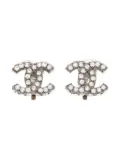 CHANEL Pre-Owned 2000s CC Mark rhinestone earrings - Black