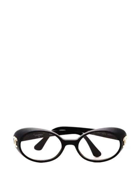 CHANEL Pre-Owned 2000 CC-logo oval glasses