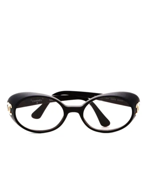 CHANEL Pre-Owned lunettes de vue ovales à logo CC (2000)