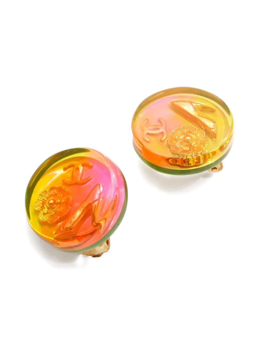 CHANEL Pre-Owned 1997 CC Mark clip-on earrings | Image 2