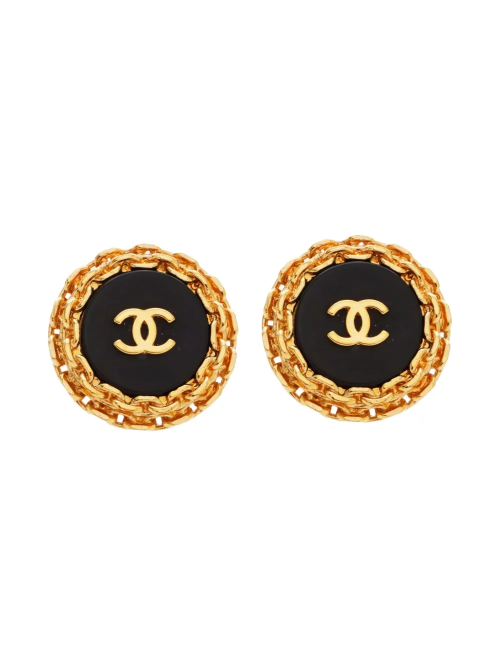 CHANEL Pre-Owned 1994 CC Mark clip-on earrings | Gold | Image 1