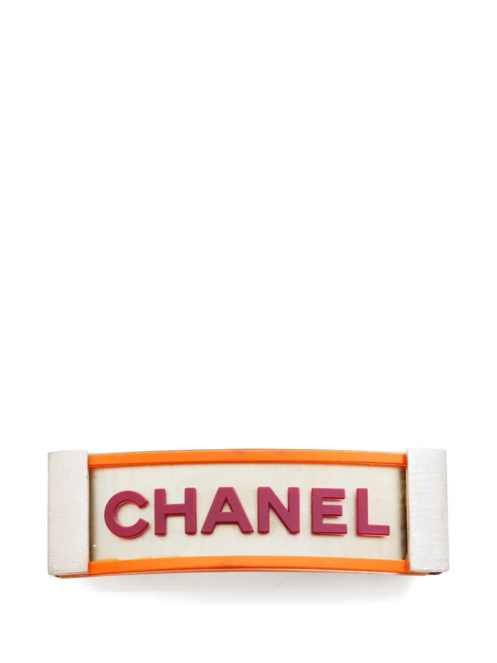 CHANEL Pre-Owned 2001 logo hair clip | Silver | Image 1