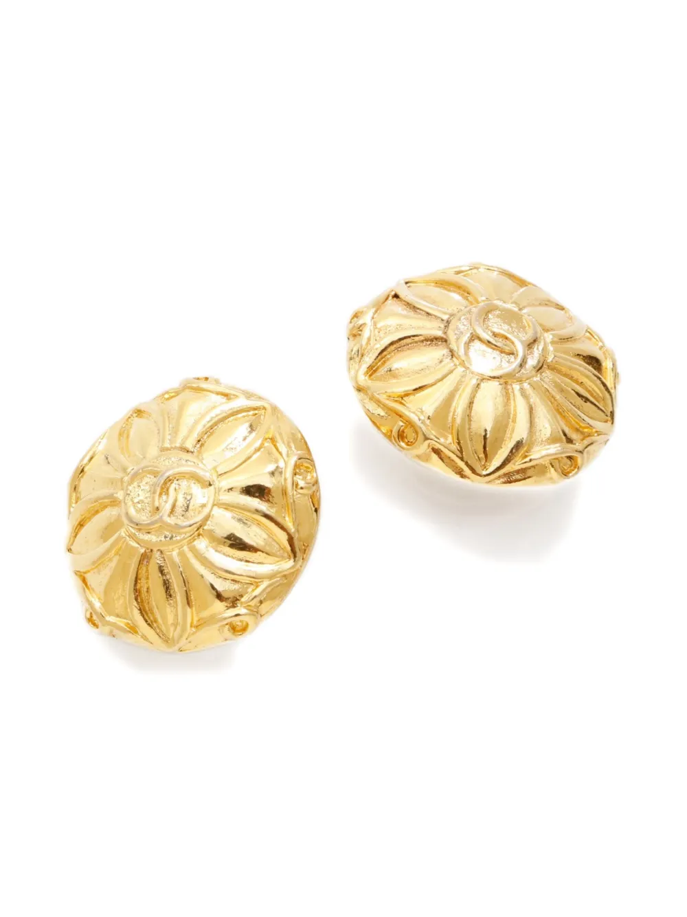 CHANEL Pre-Owned 1970-1980 CC Mark clip-on earrings | Image 2