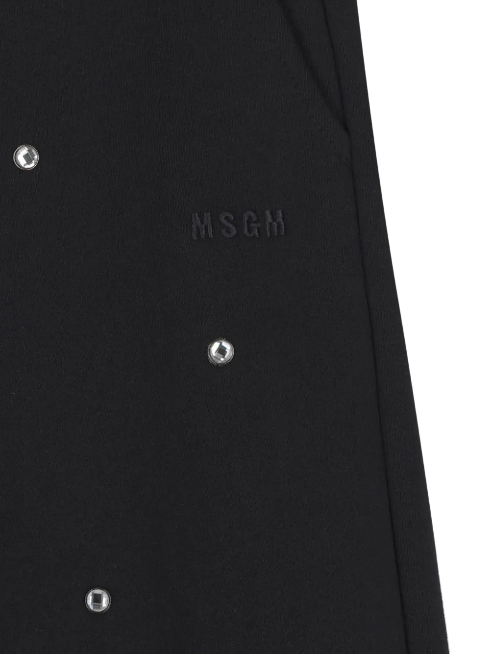 Msgm Crystal-embellished Joggers In Black