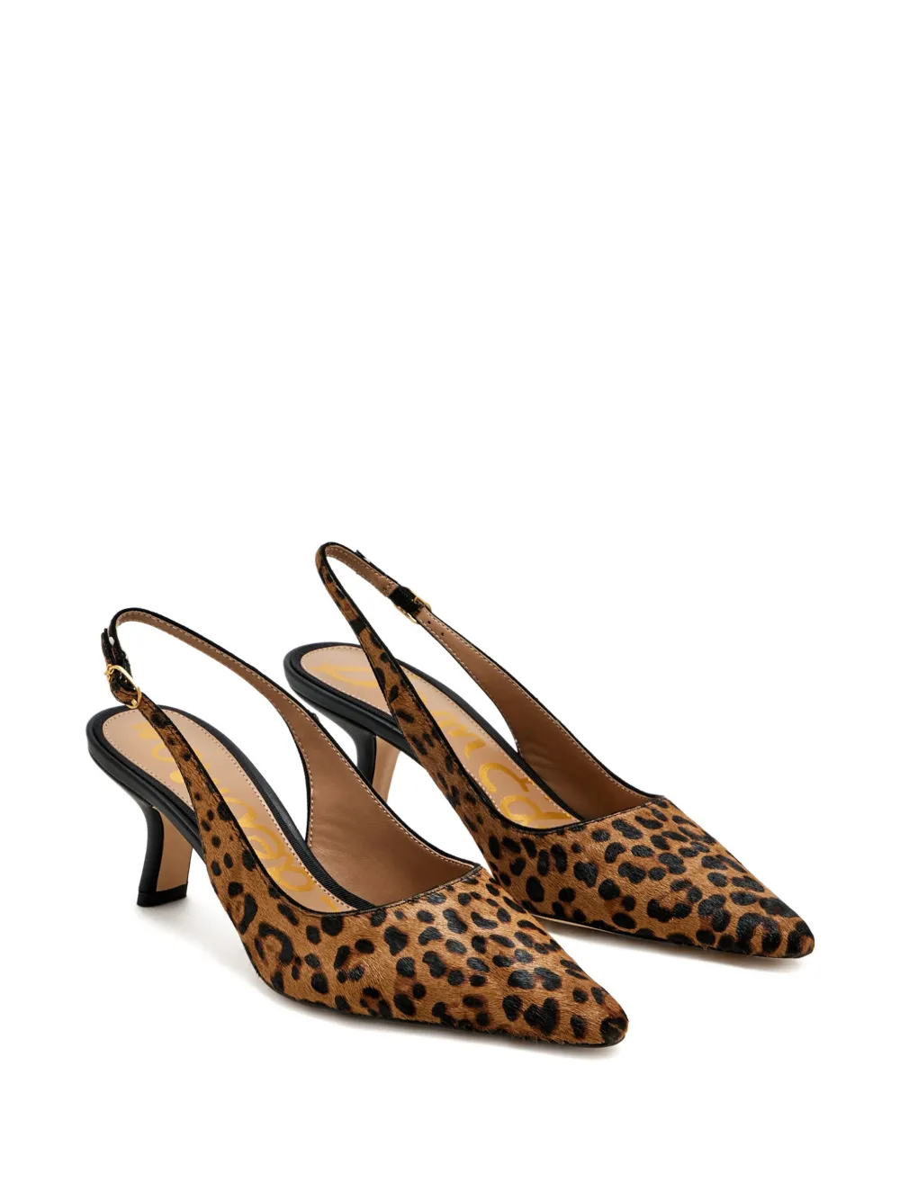 Sam Edelman Bianka Slingback Pump Granada Tan Leopard Leather In Brown