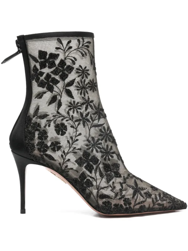 Aquazzura Mon Amour Ankle Boots in Black