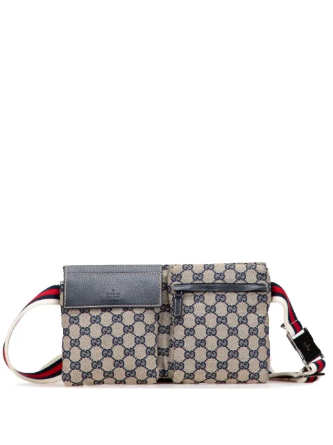 Gucci Pre-Owned 2000-2015 GG Canvas Web Double Pocket belt bag
