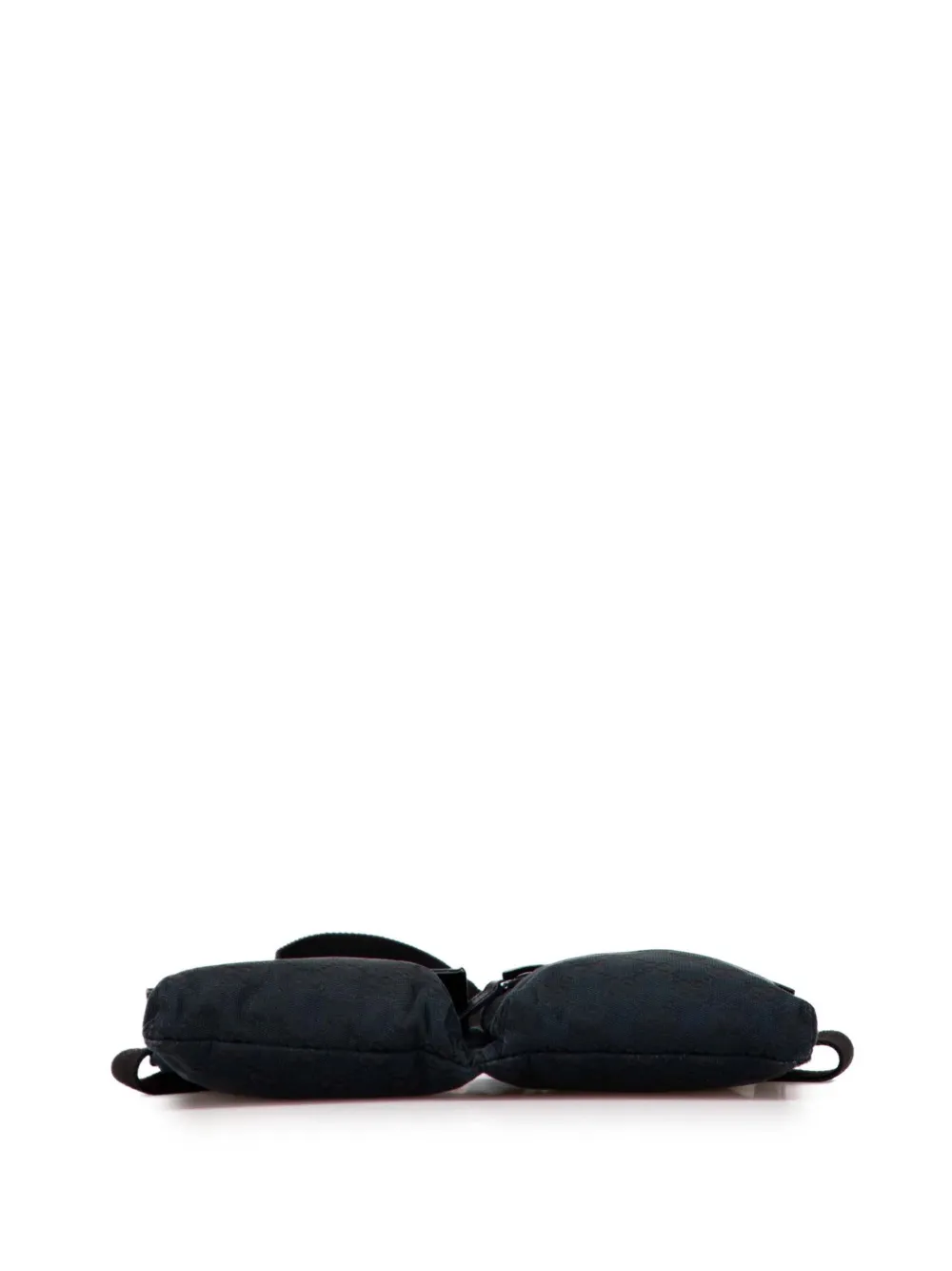 Pre-owned Gucci 2000-2015 Gg Canvas Double Pocket Belt Bag In Black