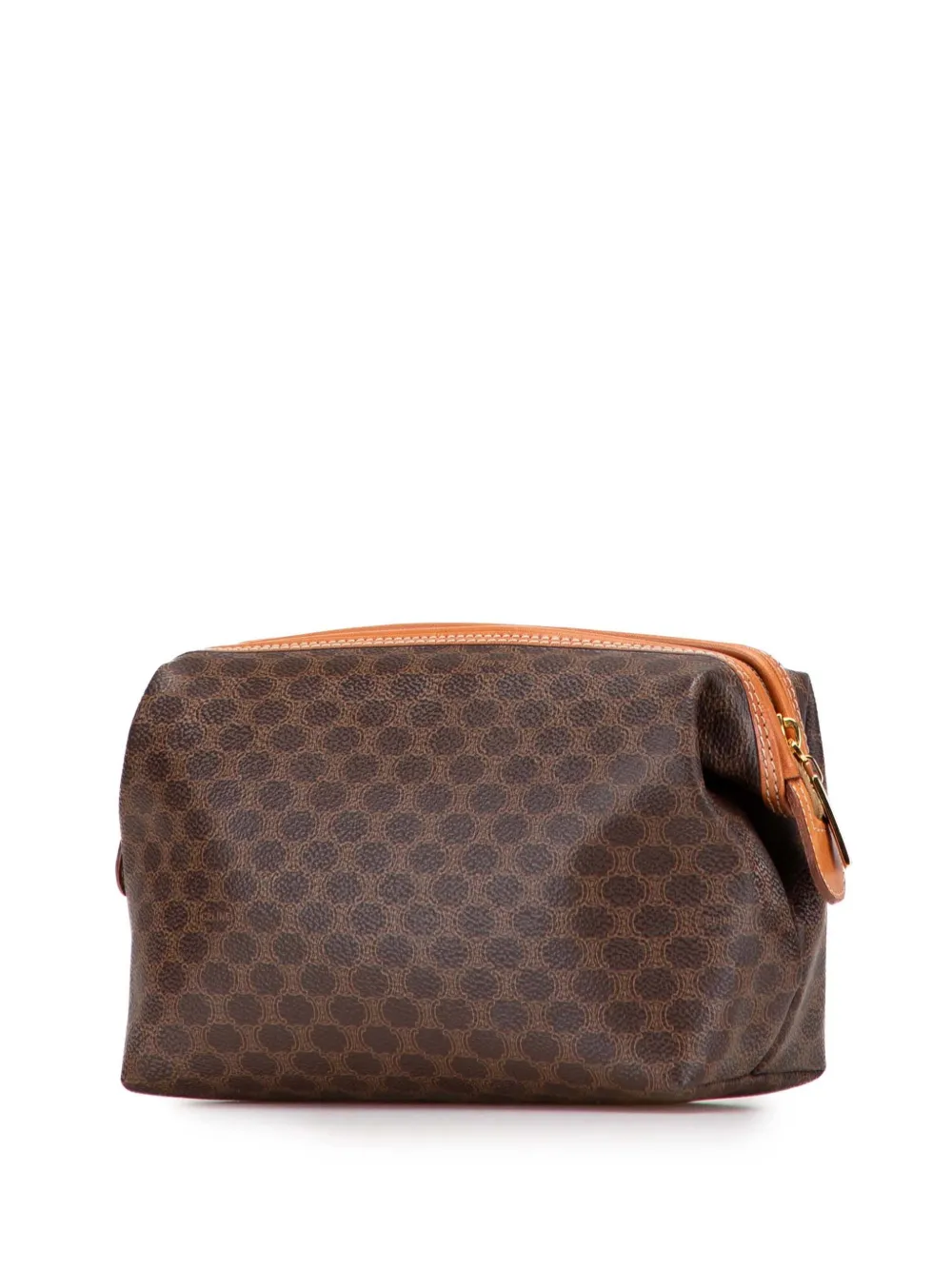 Pre-owned Celine 1999 Macadam Coated Canvas Pouch In Brown