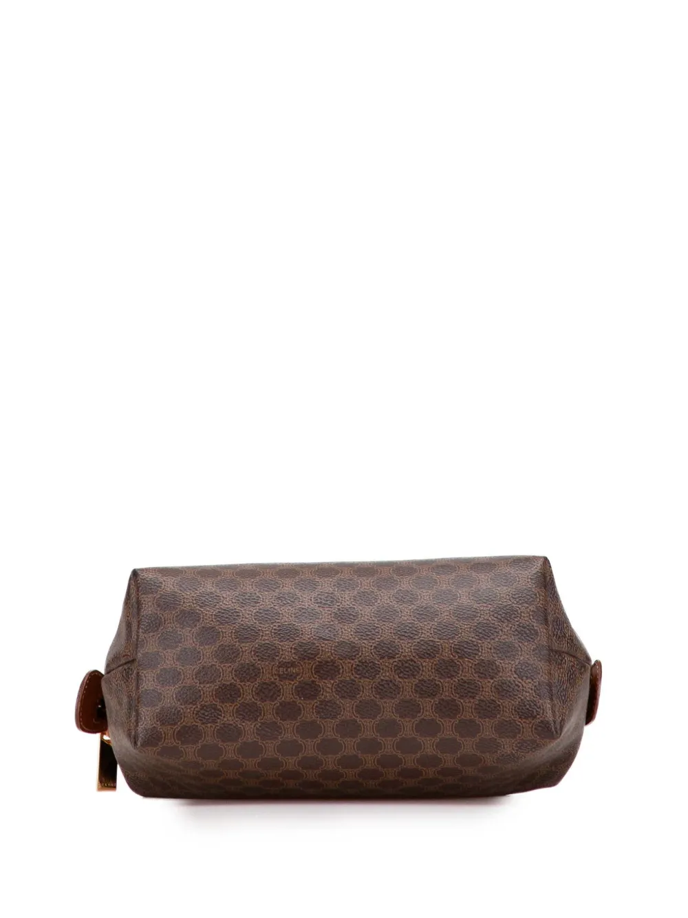 Pre-owned Celine 1999 Macadam Coated Canvas Pouch In Brown
