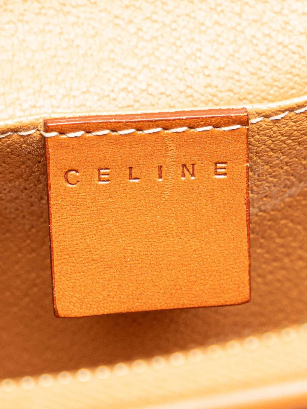 Pre-owned Celine 1999 Macadam Coated Canvas Pouch In Brown