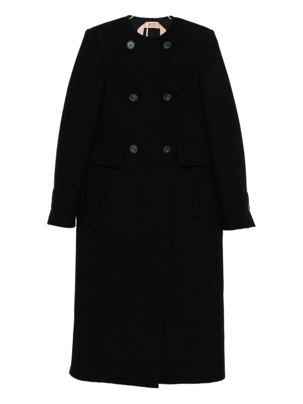 N°21 Double-breasted Buttoned Coat In Black