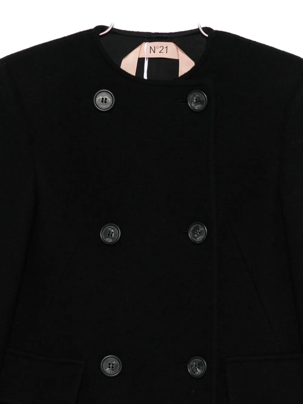 N°21 Double-breasted Buttoned Coat In Black