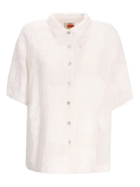 FARM Rio embroidered-floral cotton shirt