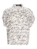 Karl Lagerfeld script-print polo-neck top - White