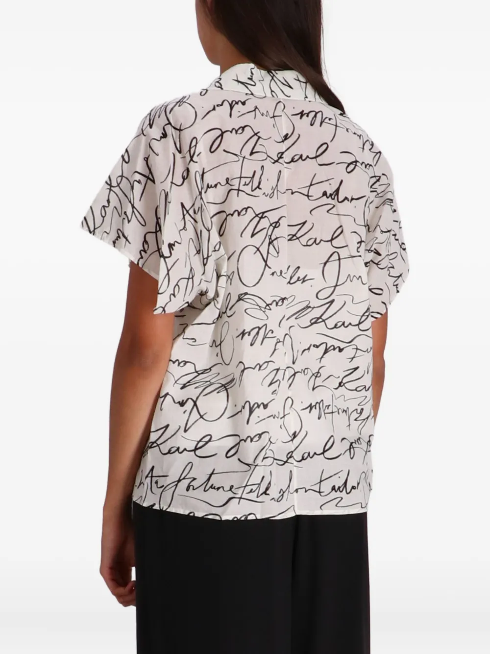 Karl Lagerfeld Top met print en polokraag Wit