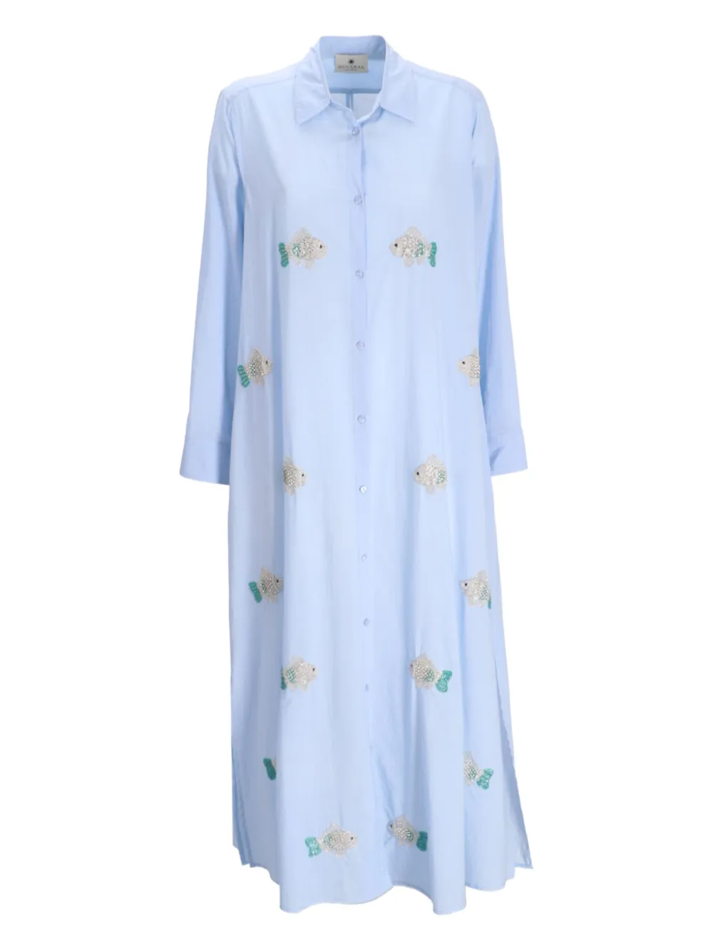 Benaras By Citrus fish-embroidery shirt dress | Blue | Image 1