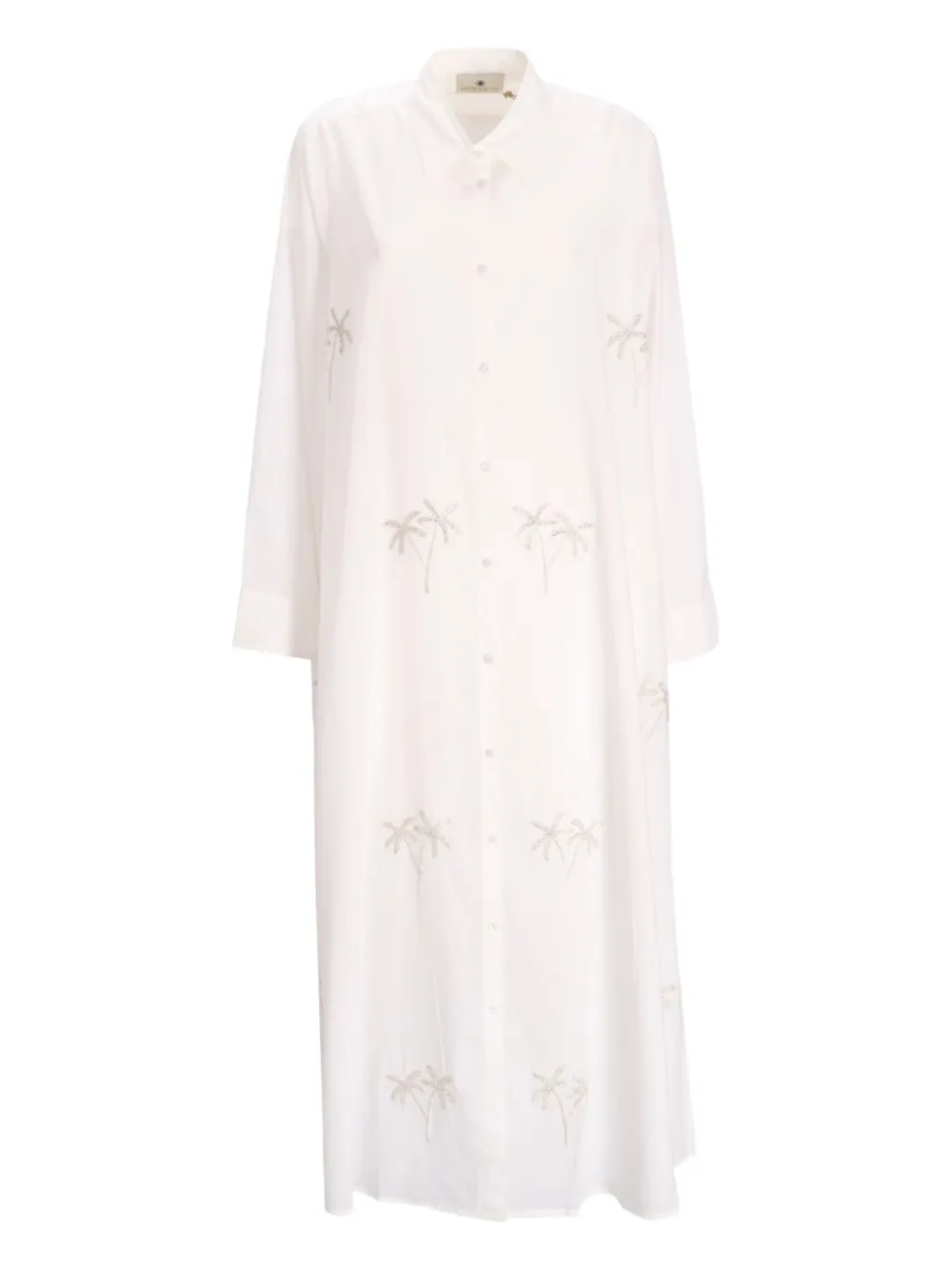 Benaras By Citrus palm-tree embroidered shirt dress | White | Image 1