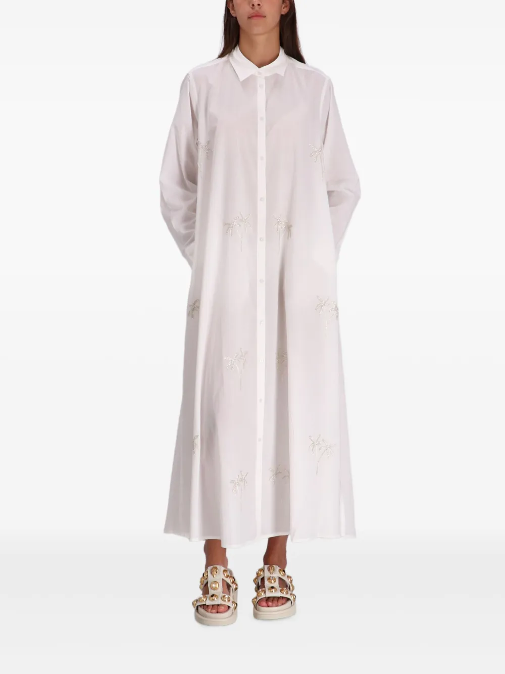 Benaras By Citrus palm-tree embroidered shirt dress | Day Dresses | Image 2