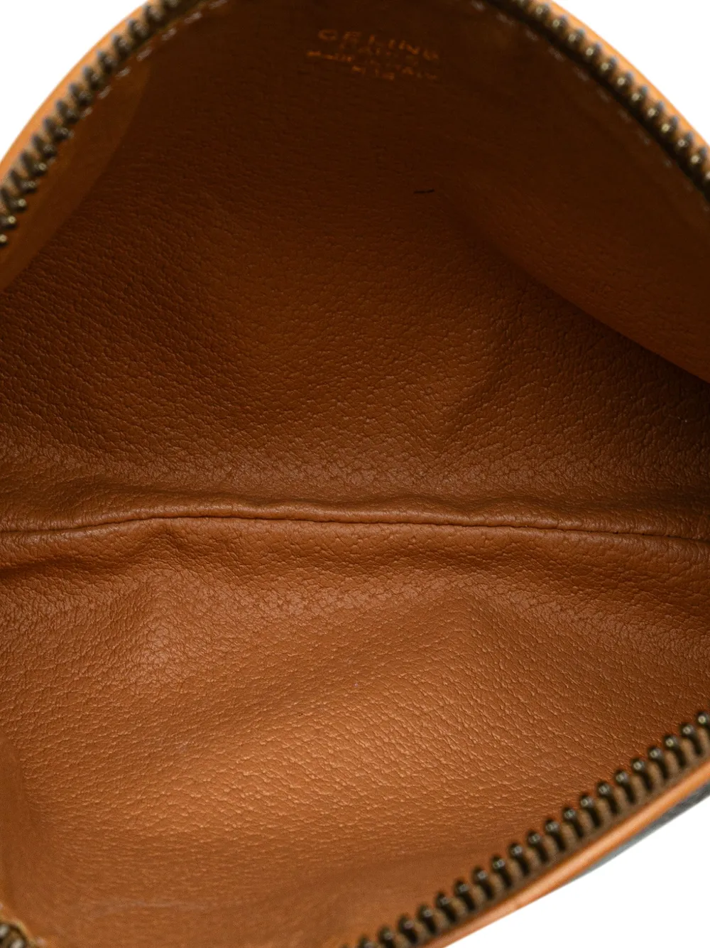 Pre-owned Celine 2014 Macadam Coated Canvas Pouch In Brown