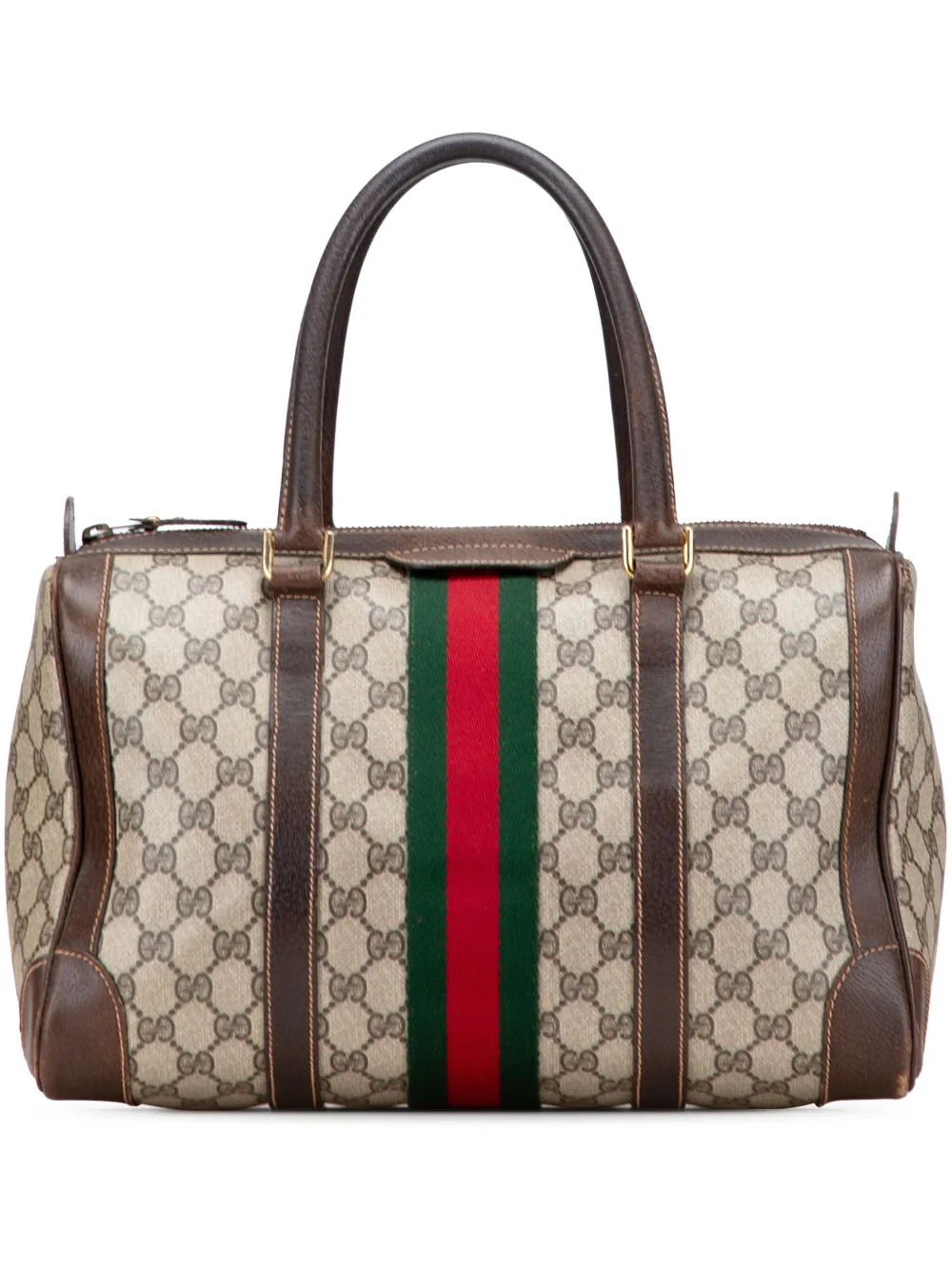 Gucci Pre-Owned 20th Century GG Supreme Web boston bag - ブラウン Gucci Pre-Owned 20th Century GG Supreme Web boston bag - ブラウン