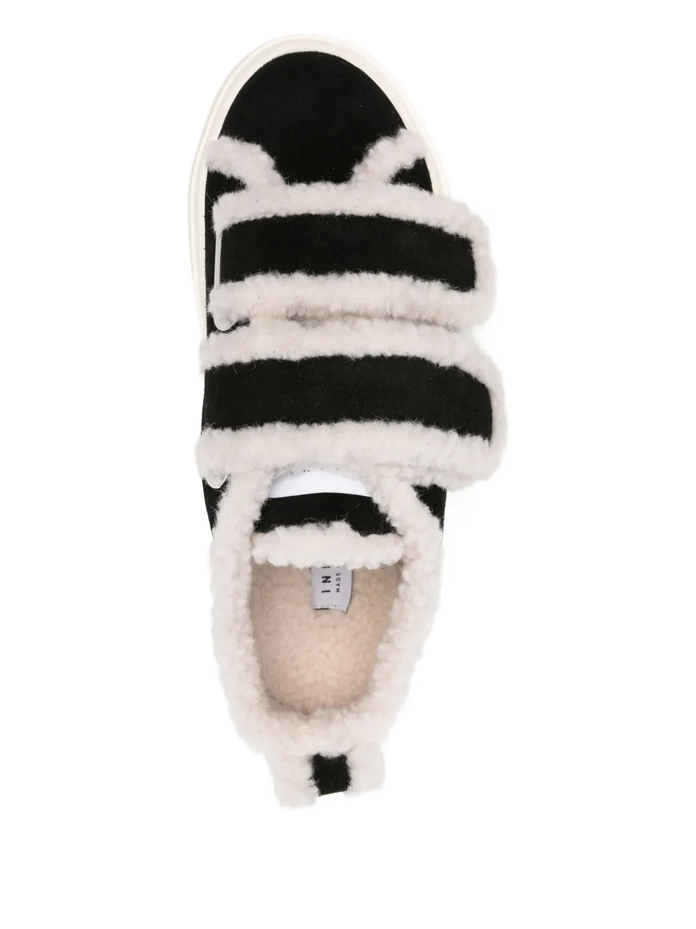 Inuikii Sneakers met lammy afwerking en bandje Zwart