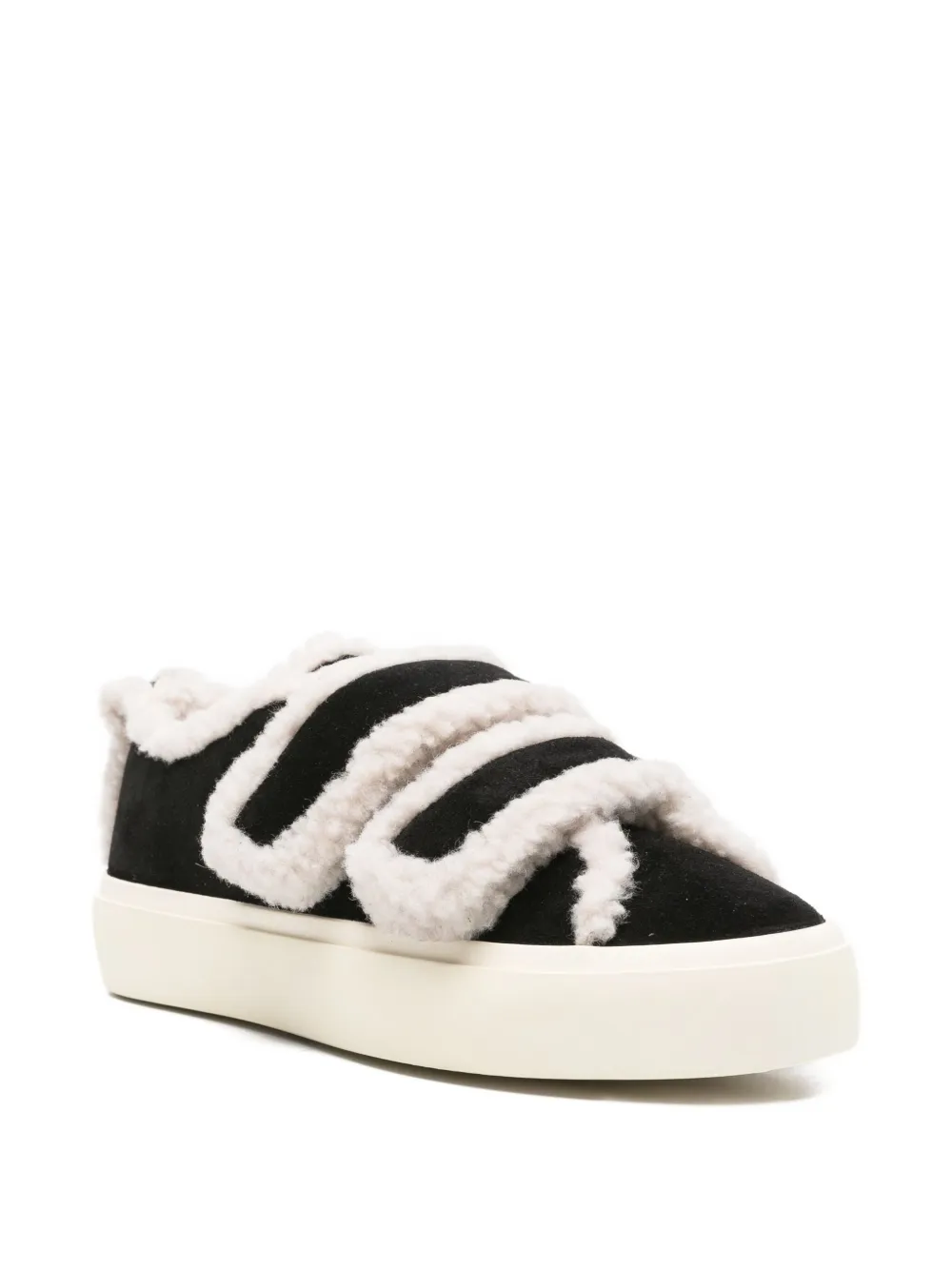 Inuikii Sneakers met lammy afwerking en bandje Zwart