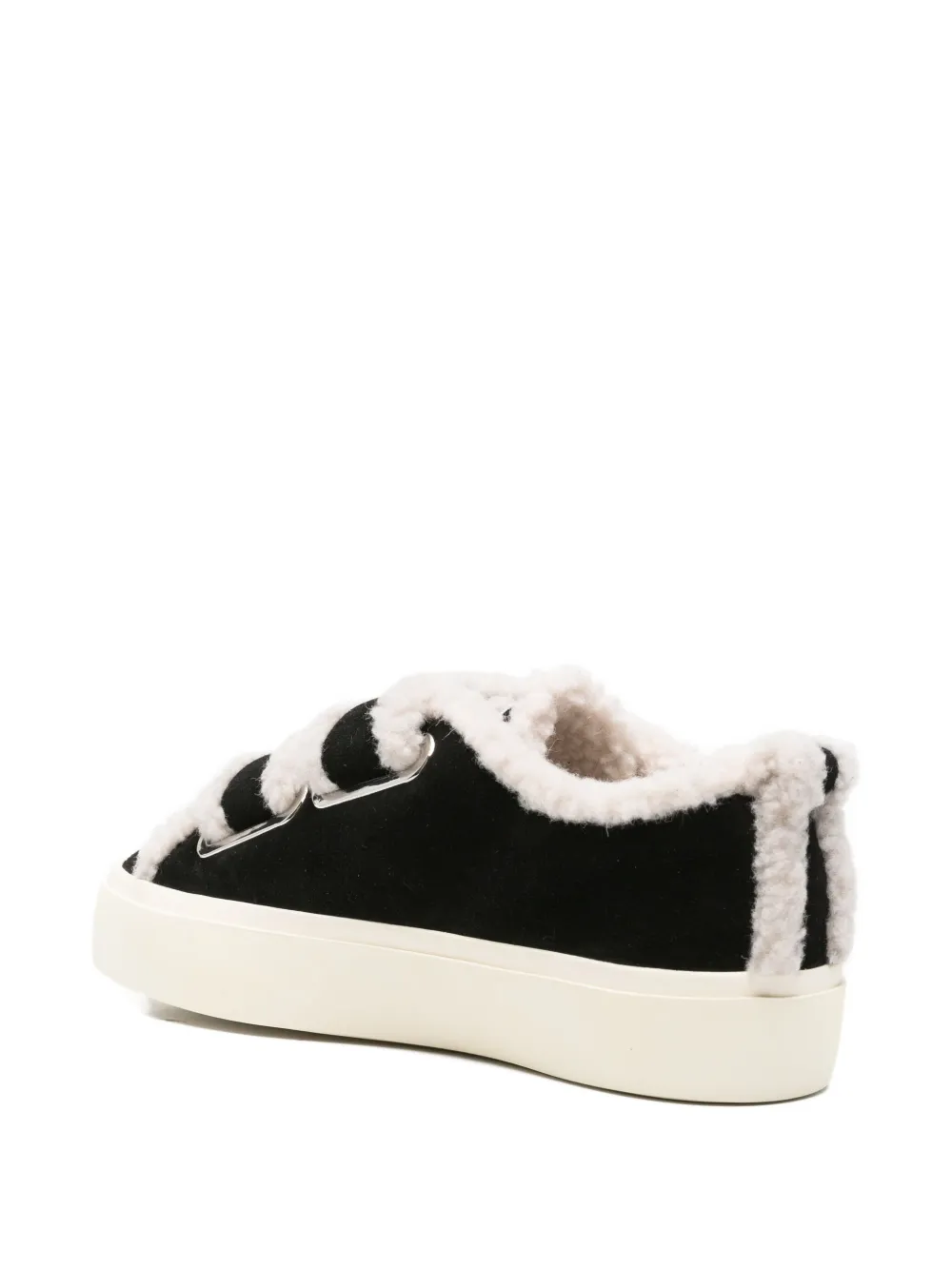 Inuikii Sneakers met lammy afwerking en bandje Zwart