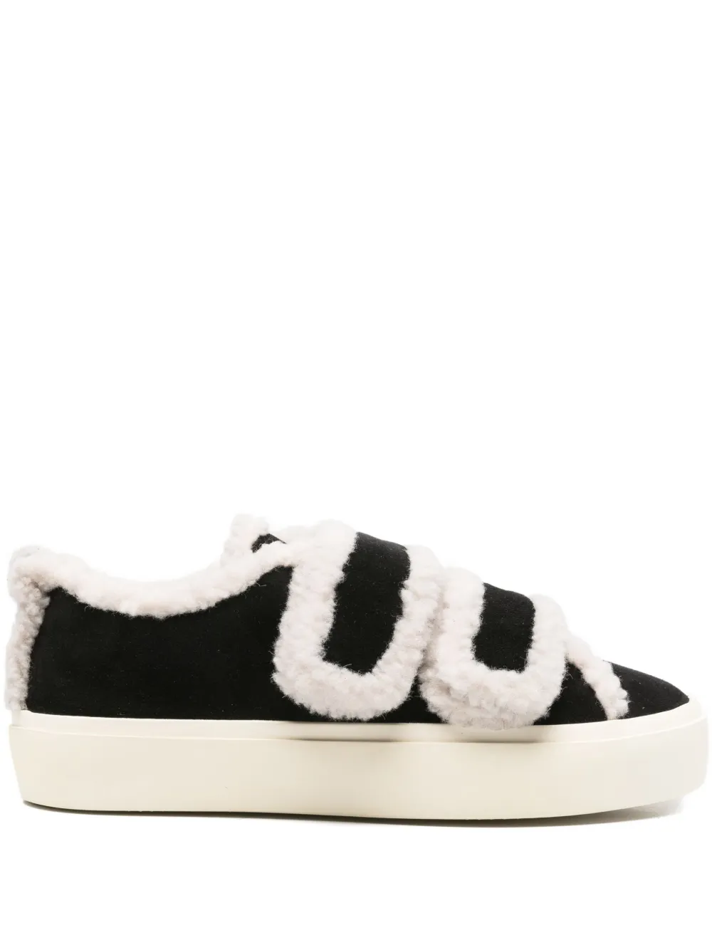 Inuikii Sneakers met lammy afwerking en bandje Zwart