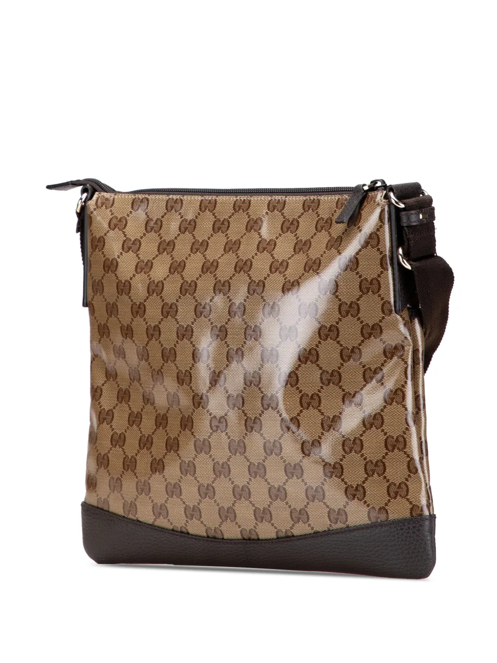 Pre-owned Gucci 2000-2015 Gg Crystal Crossbody Bag In Brown