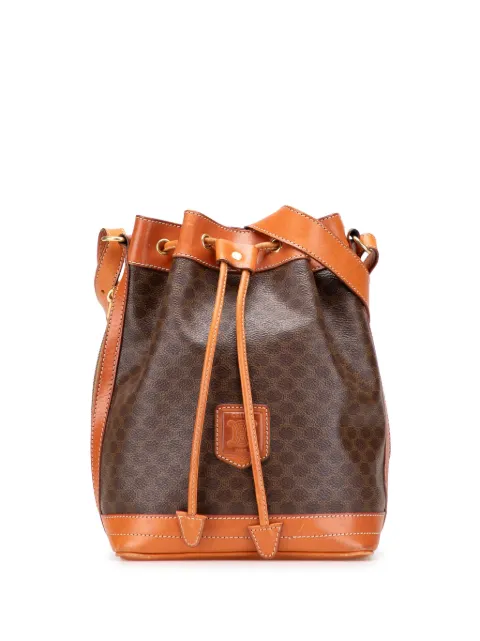 Céline Pre-Owned 1995 Macadam Coated Canvas Drawstring bucket bag