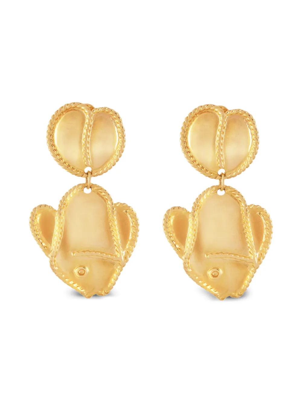 Susan Caplan Vintage 1980s fish clip-on earrings - Oro